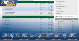Các loại kèo bóng đá