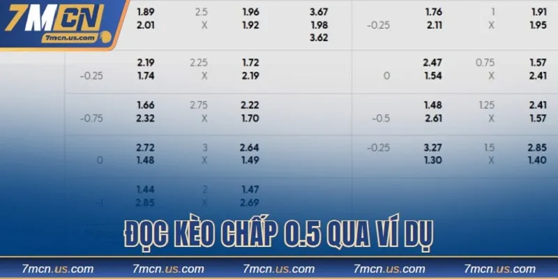 Nắm rõ cách đọc kèo chấp 0.5 qua trường hợp ví dụ