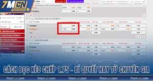 Cách đọc kèo chấp 1.75