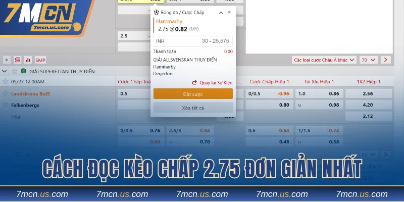 Cách đọc kèo chấp 2.75 đơn giản nhất