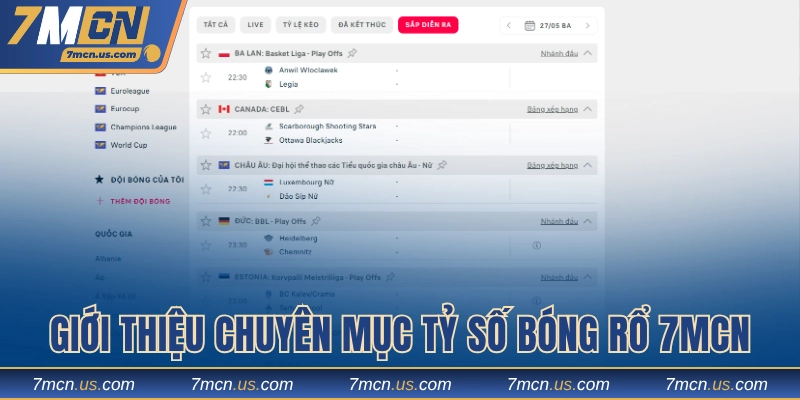 Giới thiệu chuyên mục tỷ số bóng rổ 7MCN