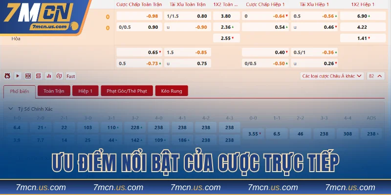 Ưu điểm nổi bật của cược trực tiếp