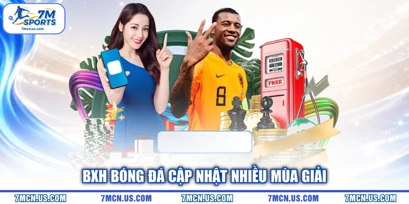BXH bóng đá cập nhật nhiều mùa giải