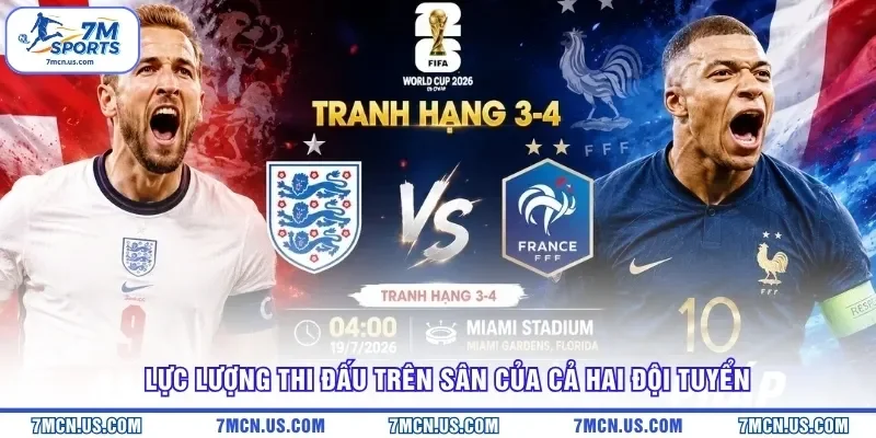 Lực lượng thi đấu trên sân của cả hai đội tuyển