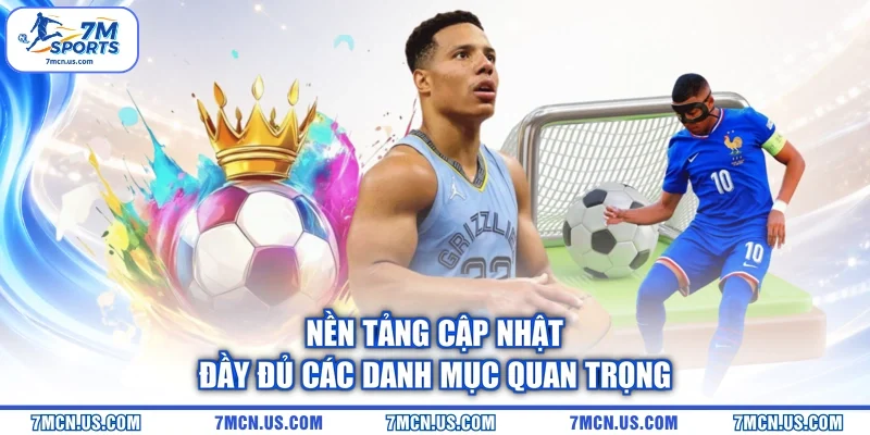 Nền tảng cập nhật đầy đủ các danh mục quan trọng